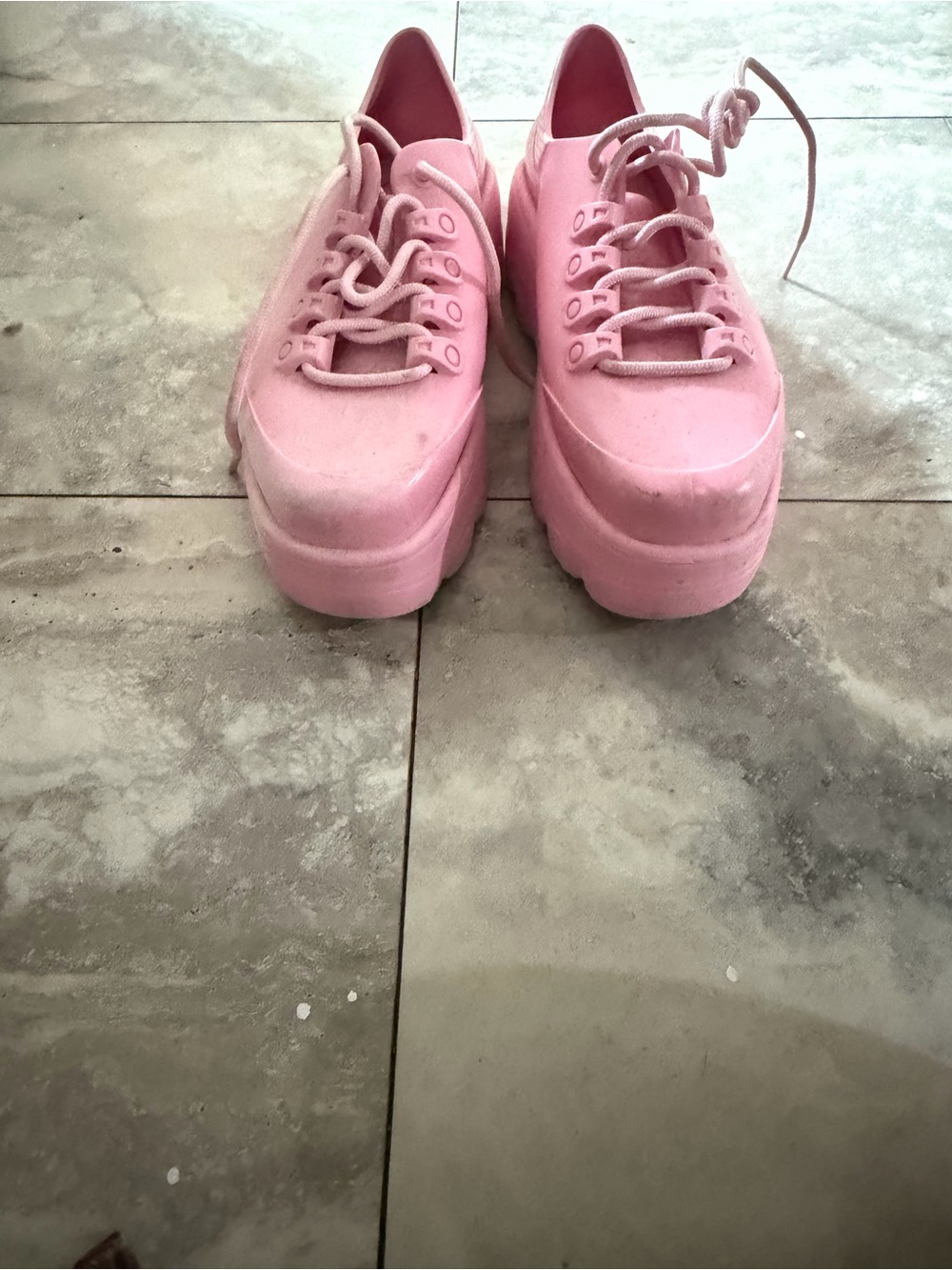 Women’s Platform Lace-Up Sneakers - Pink